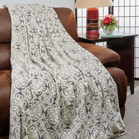 Kathy Ireland Flannel Fleece Blanket (Color: Stratford, size: Full/Queen)