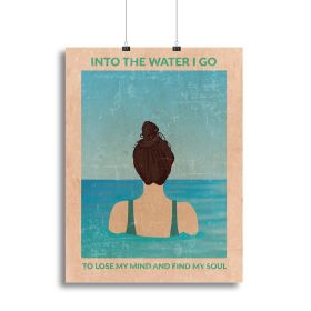 Into the Water Standard Wall Art Canvas Print or Poster (Type: Standard Framed Canvas Print, size: 32" x 24" / 80cm x 60cm approx)