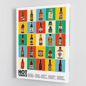 Hot Sauce Squares Standard Wall Art Canvas Print or Poster (Type: Standard Framed Canvas Print, size: 16" x 12" / 42cm x 30cm approx)