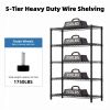 Steel Storage Shelving 5-Tier Utility Shelving Unit Steel Organizer Wire Rack for Home,Kitchen,Office,Garage, 1750 LBS Capacity 17.7" D x 47.2" W x 72