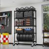 Steel Storage Shelving 5-Tier Utility Shelving Unit Steel Organizer Wire Rack with Wheels for Home,Kitchen,Office,Garage, 1750 LBS Capacity 17.7" D x