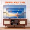VEVOR Rattan TV Stand, Boho TV Cabinet for 55 inch TV, Mid Century Modern TV Stand, Rattan TV Console with Adjustable Shelfs for Living Room, Media Ro