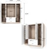 Doors Bedroom Armoire Wardrobe Closet Cabinet, Wardrobe Closet with Hanging Rod, Wood Closet Wardrobe for Large Storage, Armoires and Wardrobes with D