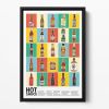 Hot Sauce Squares Standard Wall Art Floating Framed Canvas