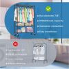 3 Tier Heavy Duty Rolling Garment Rack Wire Clothes Rack for Hanging Clothes, Metal Freestanding Closet Wardrobe with 1 Rods and Wheels Black Chrome 1