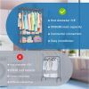 3 Tier Heavy Duty Rolling Garment Rack Wire Clothes Rack for Hanging Clothes, Metal Freestanding Closet Wardrobe with 1 Rods and Wheels Black Chrome 1
