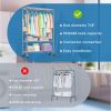 3 Tier Heavy Duty Rolling Garment Rack Wire Clothes Rack for Hanging Clothes, Metal Freestanding Closet Wardrobe with 1 Rods and Wheels Black Chrome 1